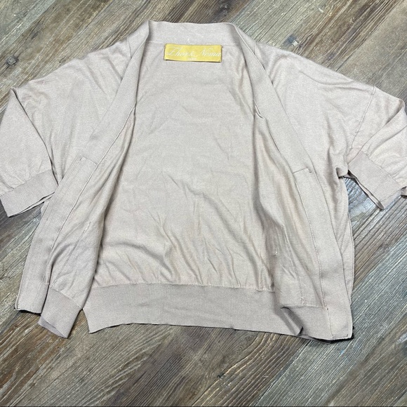 ⭐️ ZHOR & NEMA PARIS ZIP FRONT CARDIGAN SWEATER TAN SIZE S - Picture 2 of 10